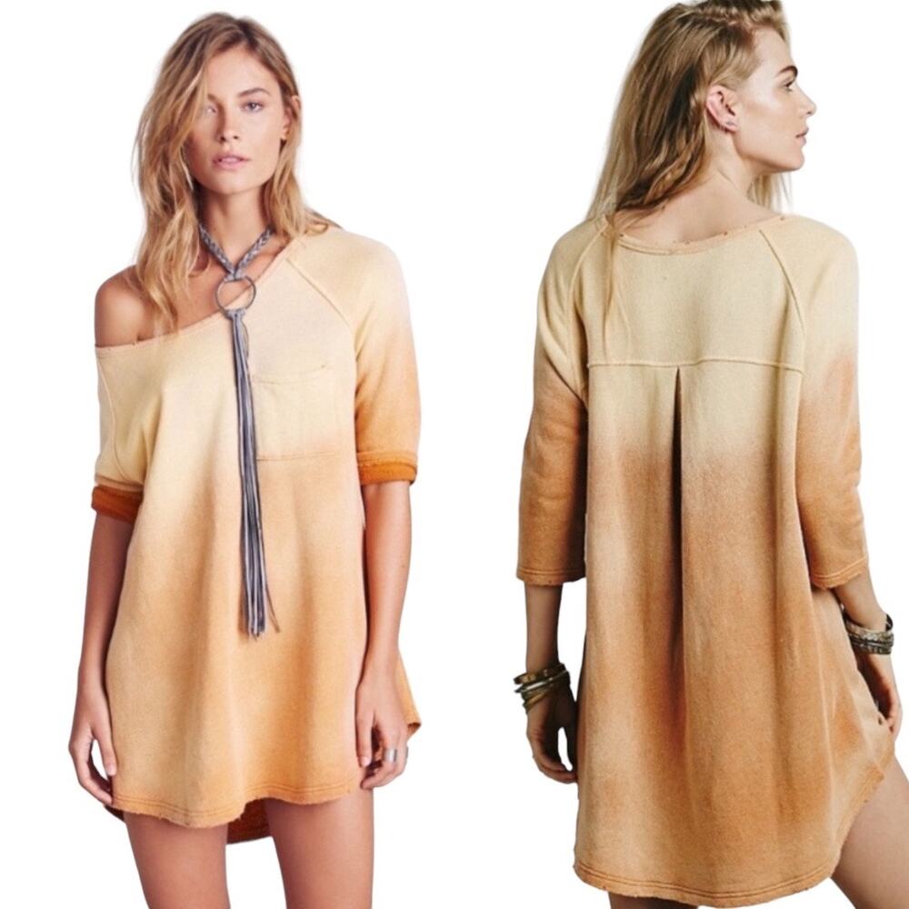 Free People Peach Ombre Tunic